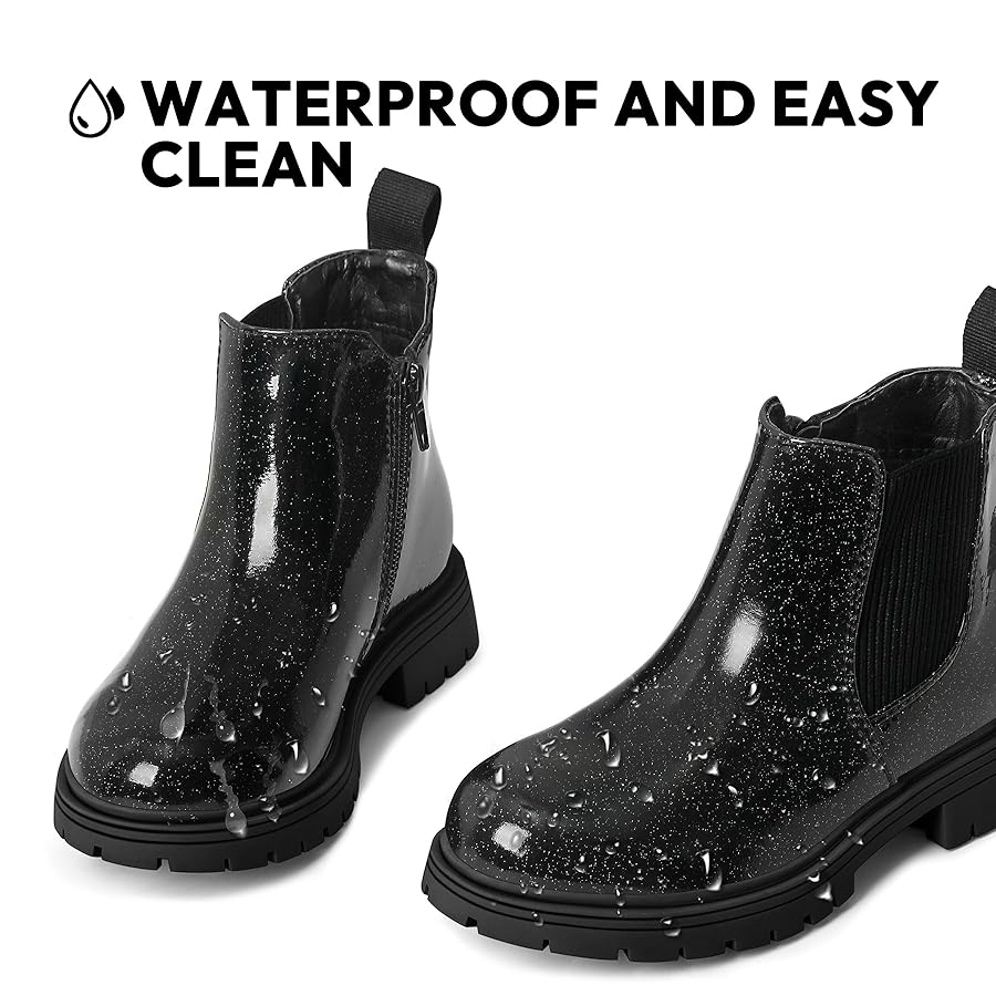 Amazon.com | K KomForme Girls Glitter Ankle Boots Side